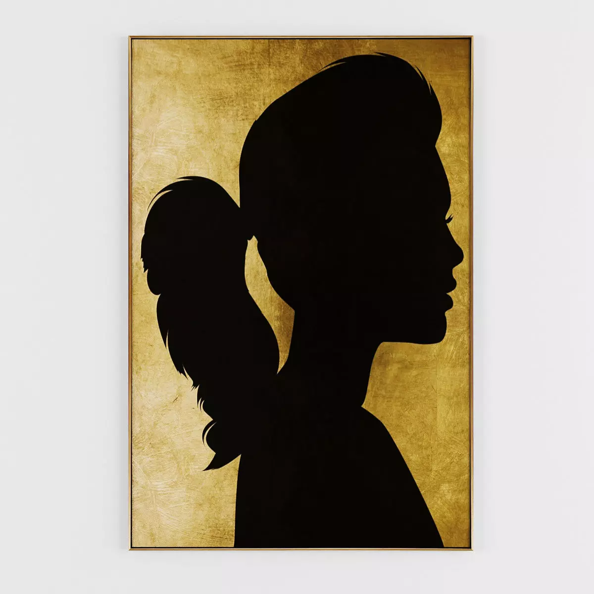 Pictures177 silhouette of woman with ponytail Low-poly 3D model_0
