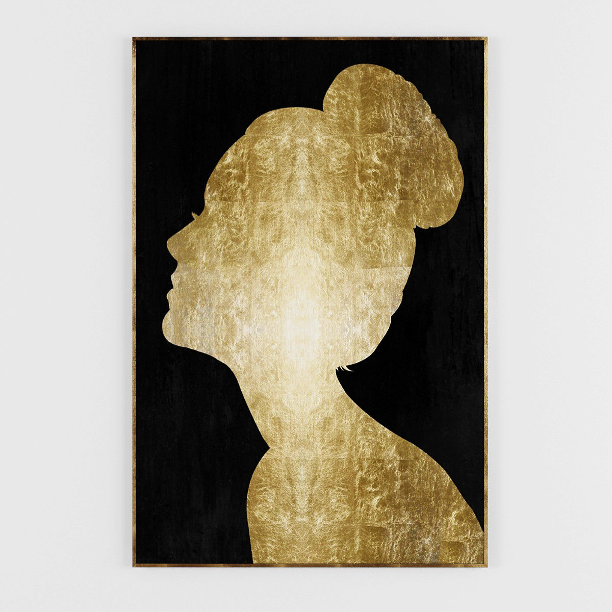 Pictures177 silhouette of woman with ponytail Low-poly 3D model_1