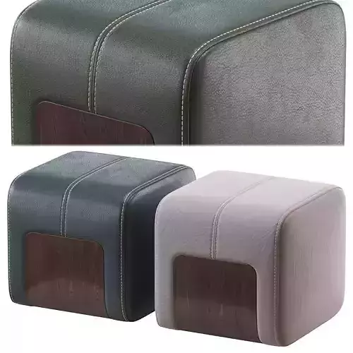 Pouf l cube ottoman - leather