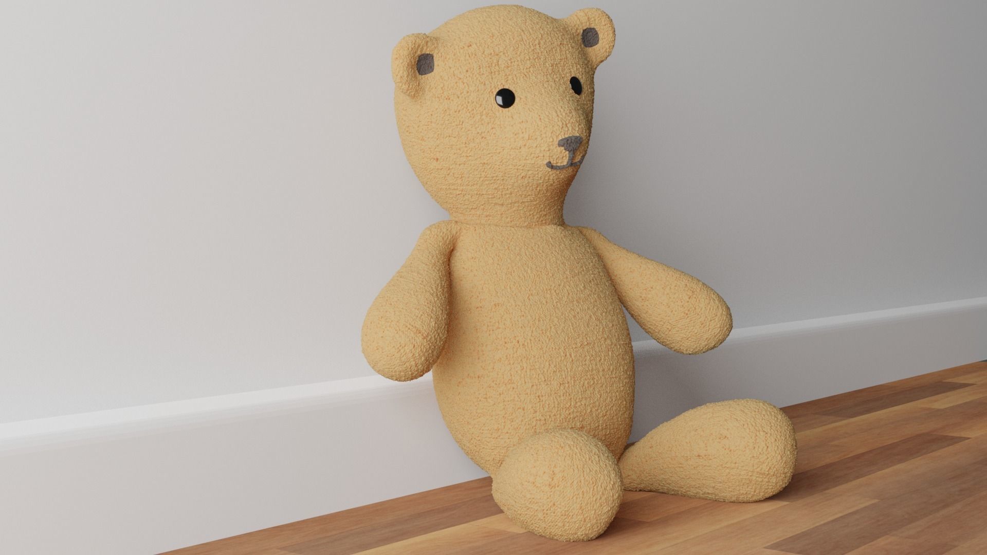 Teddy Bear Low-poly 3D model_2