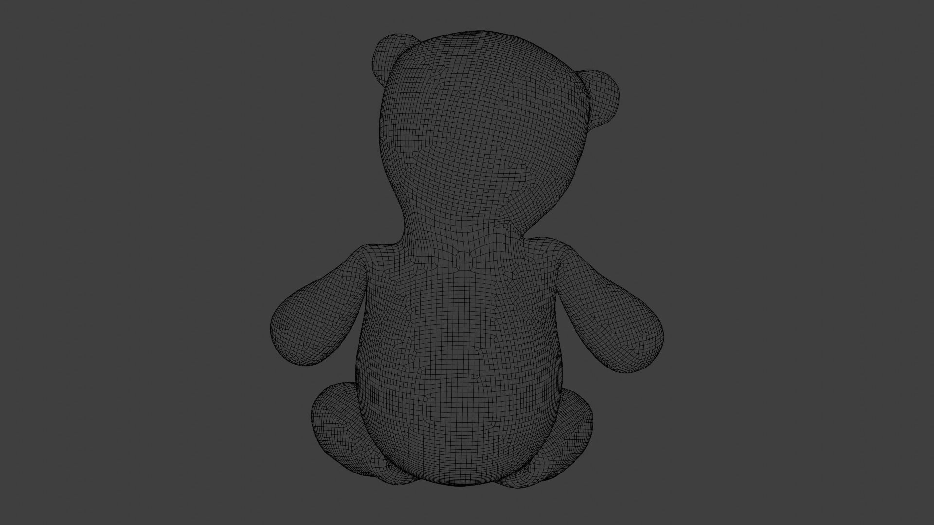 Teddy Bear Low-poly 3D model_7