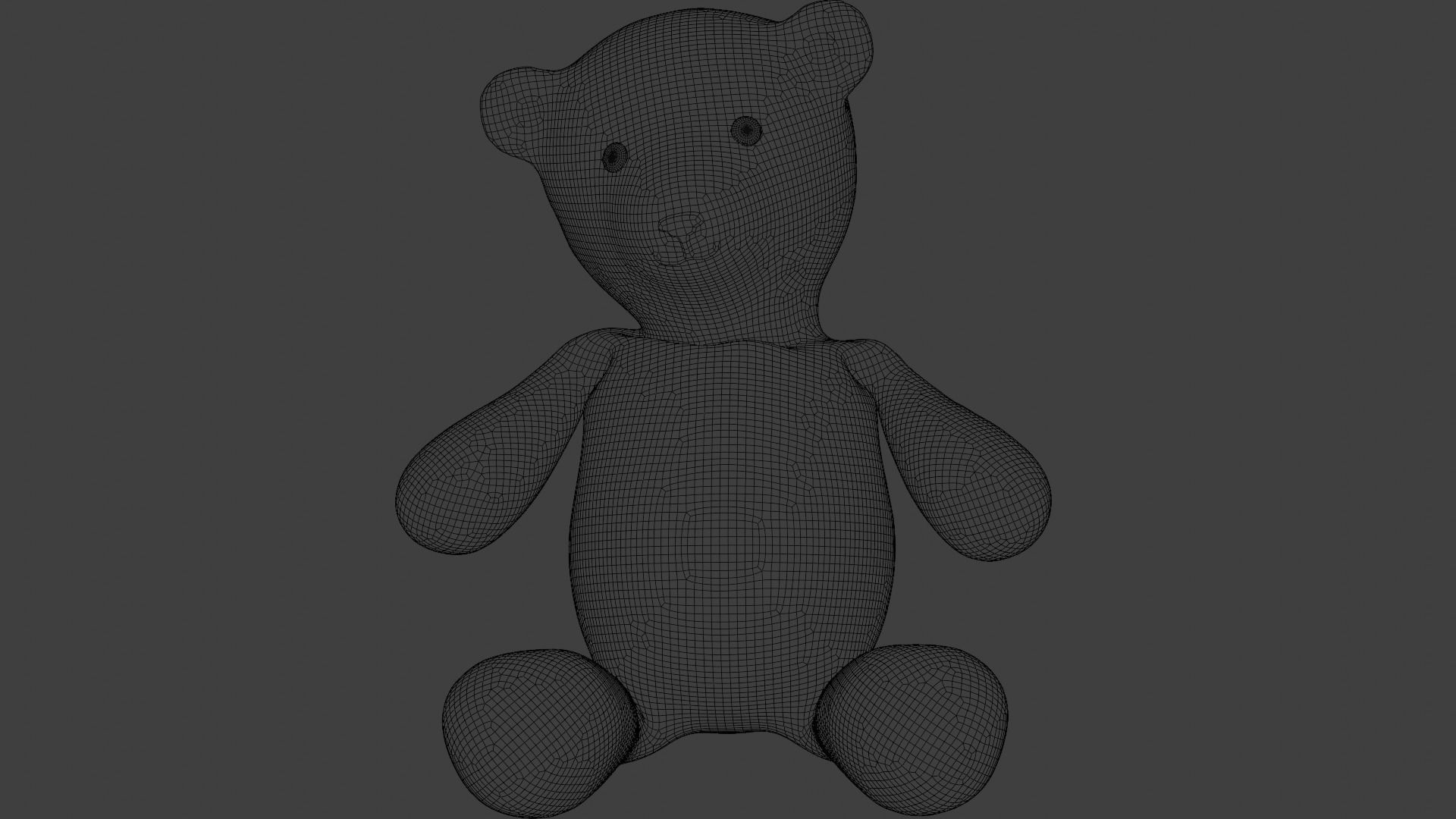Teddy Bear Low-poly 3D model_5
