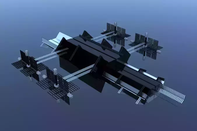 Space Station Spaceship Solar SciFi