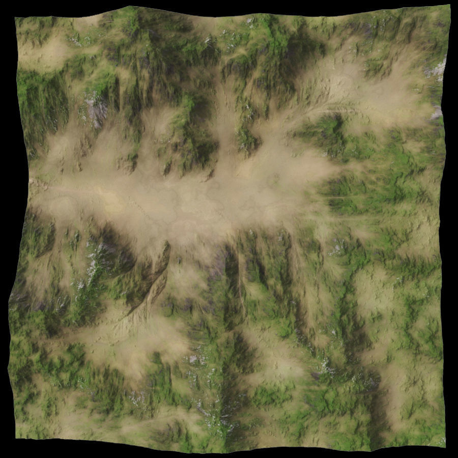 Mountains Terrain 3D model_1