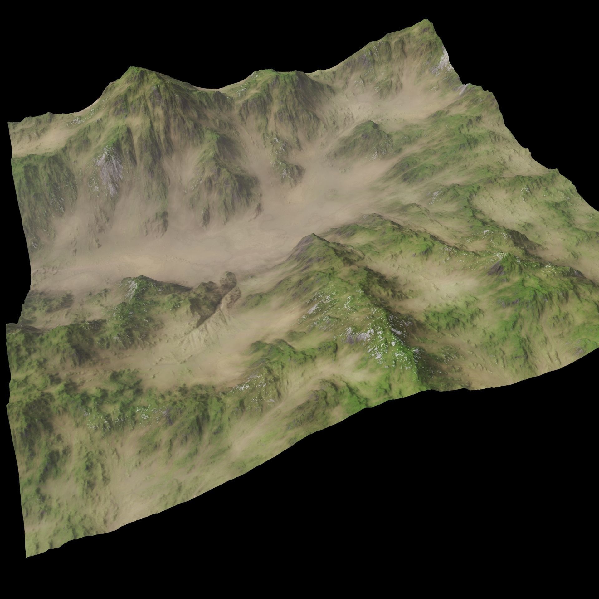 Mountains Terrain 3D model_3