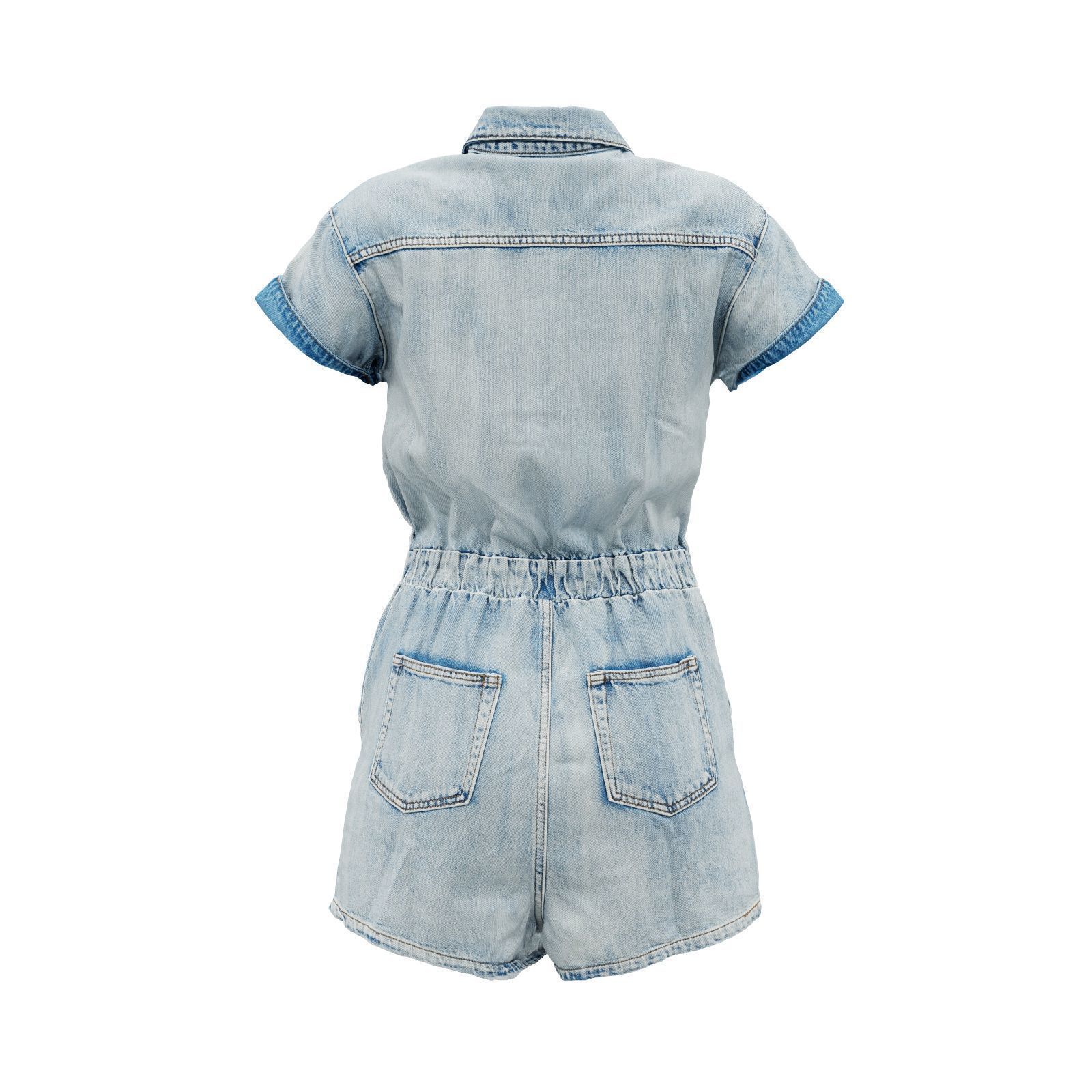 Elastic Belt Jeans Romper 3D model_2