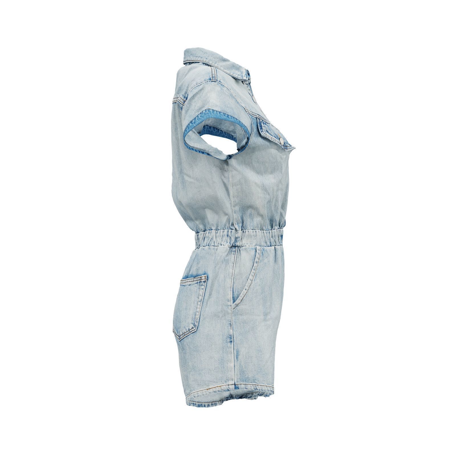 Elastic Belt Jeans Romper 3D model_5