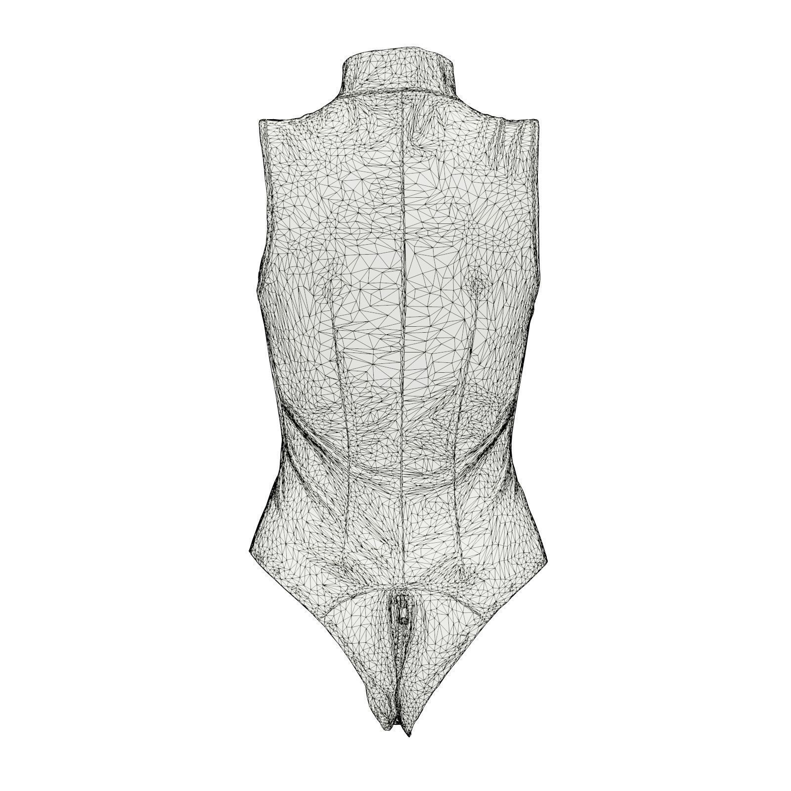 Double Zipper Vinyl Bodysuit 3D model_7