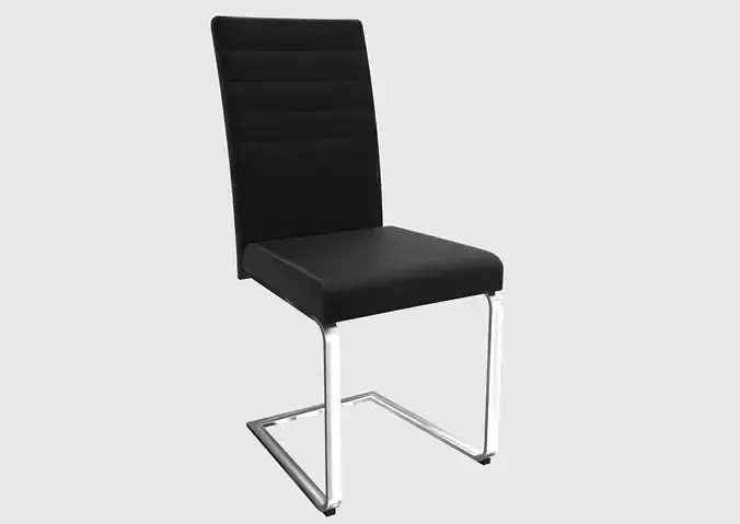 Leather chair with chrome legs