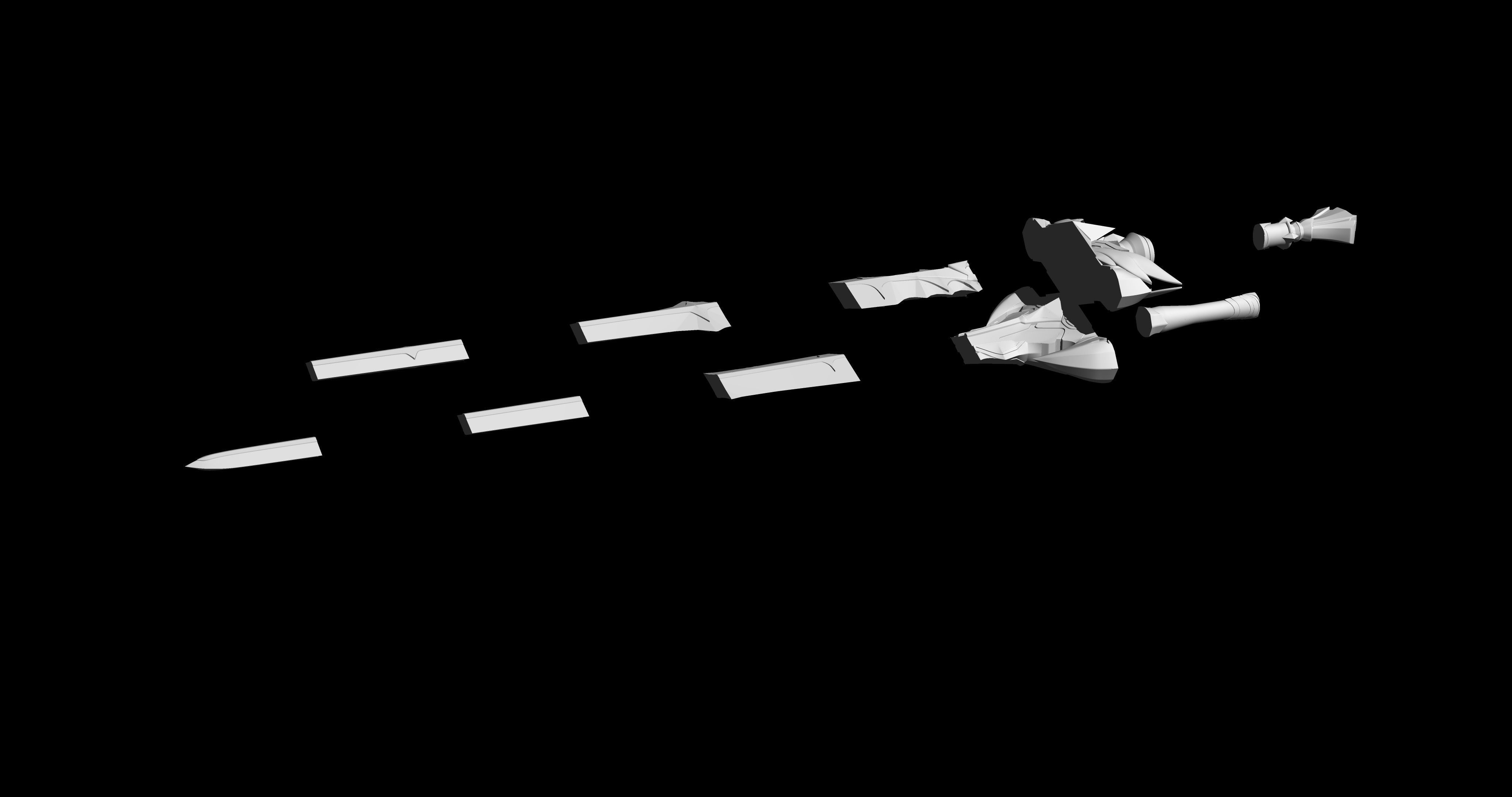 Genshin Impact  the black sword 3D print model_12