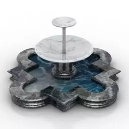 Fauntain marble fountain 3D model_0