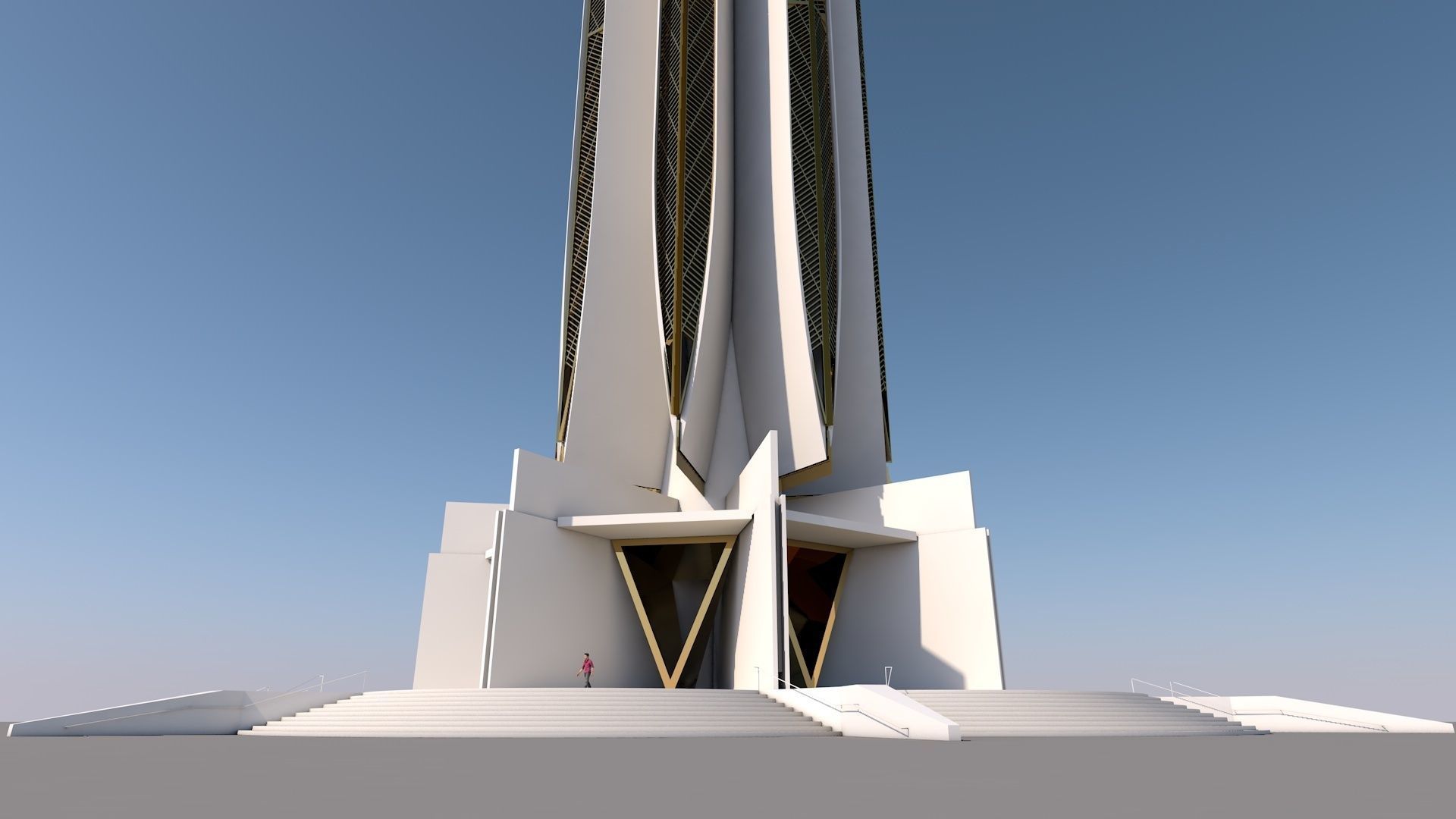SciFi Tower - Post Modern Gothic 3D model_1