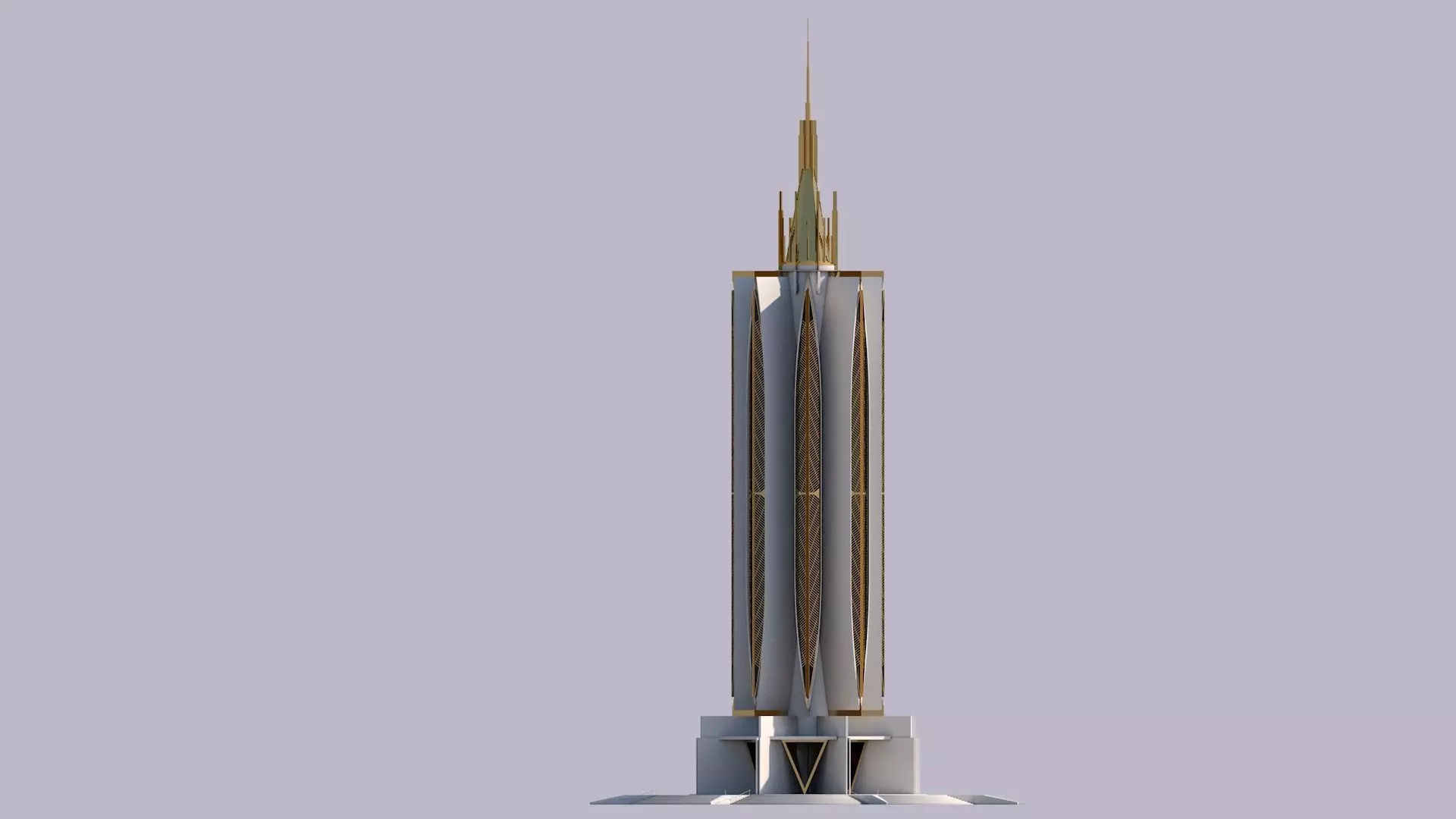 SciFi Tower - Post Modern Gothic 3D model_0