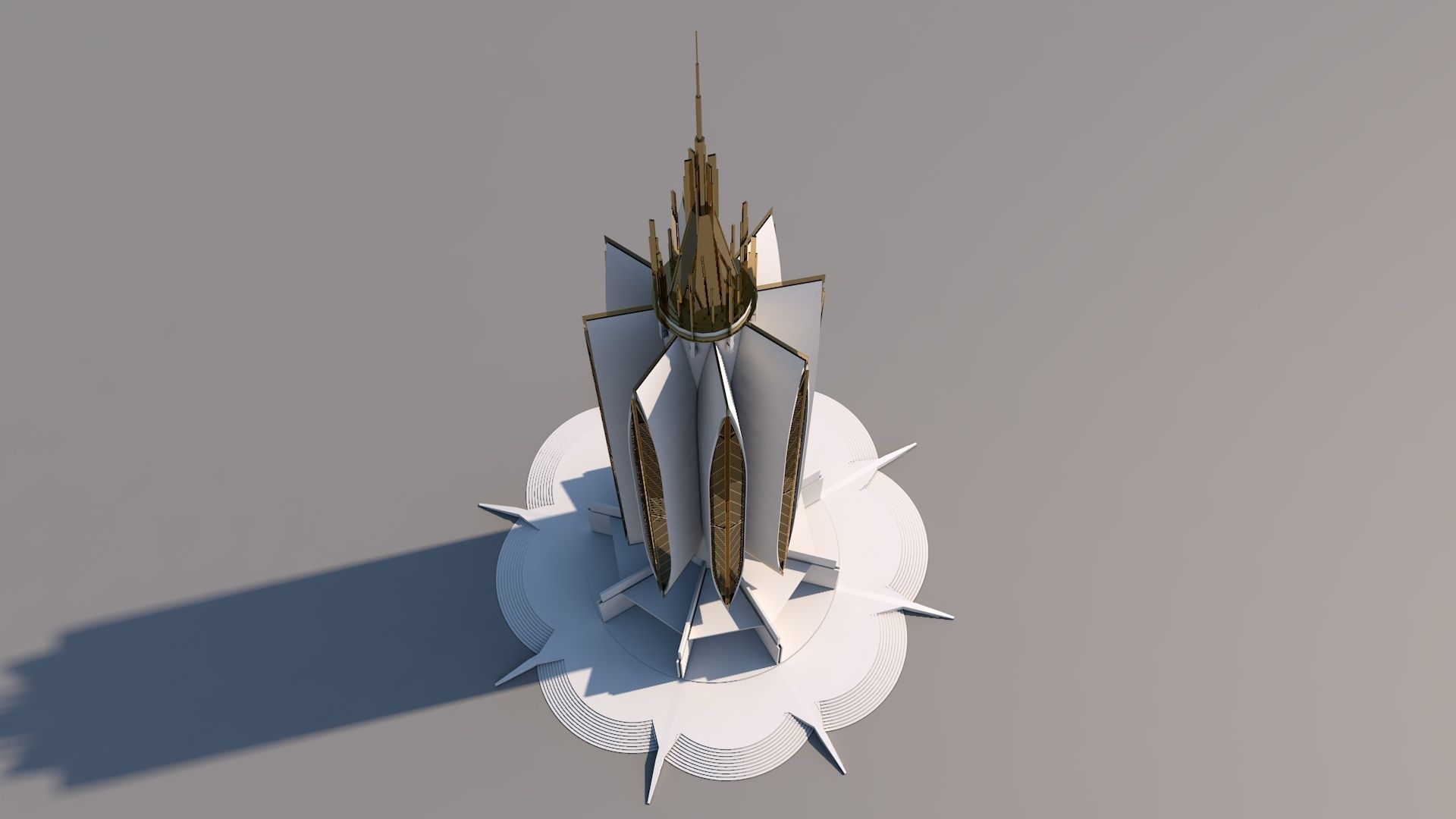 SciFi Tower - Post Modern Gothic 3D model_4