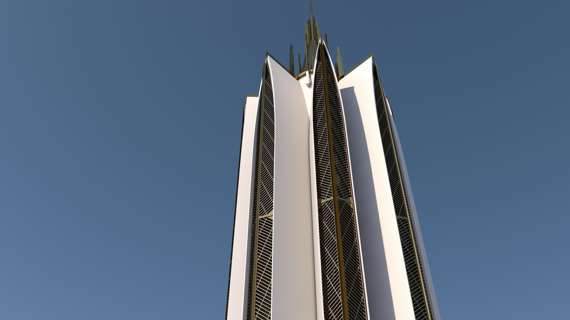 SciFi Tower - Post Modern Gothic 3D model_3