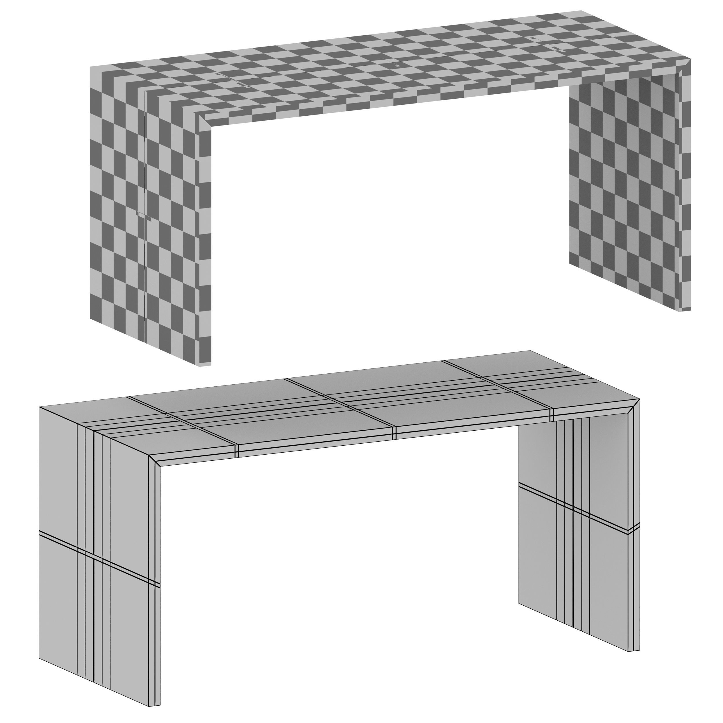 Maxwell Waterfall Table Crate and Barrel 3D model_10