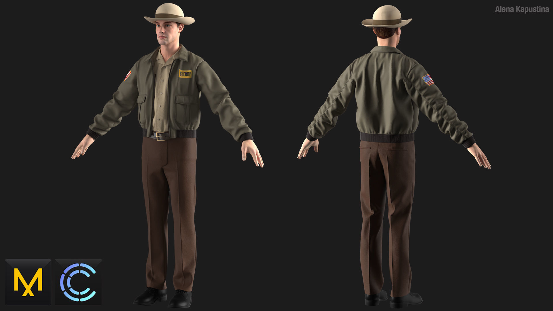 Sheriff  Marvelous Designer  Clo 3D project obj 3D model_1