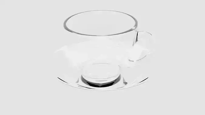 Transparent  tea cup 3D model