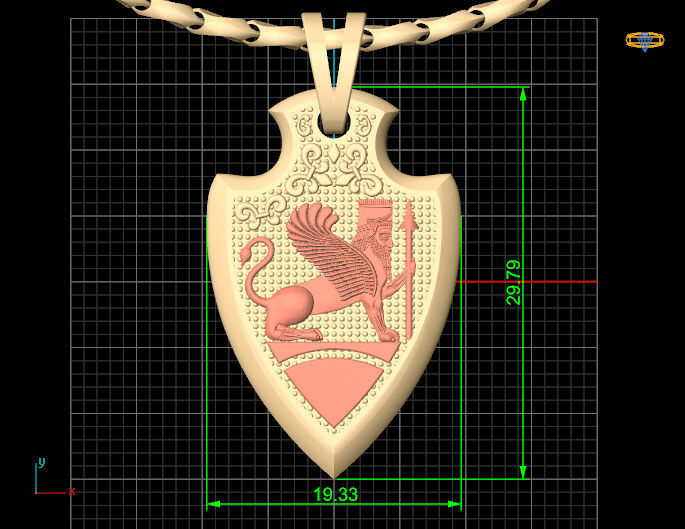 Finged Lion Pendant Silver Gold  Print 3D print model_10