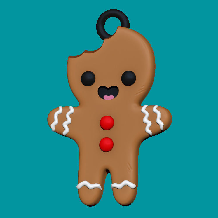 Gingerbread happy man 3D print model_1