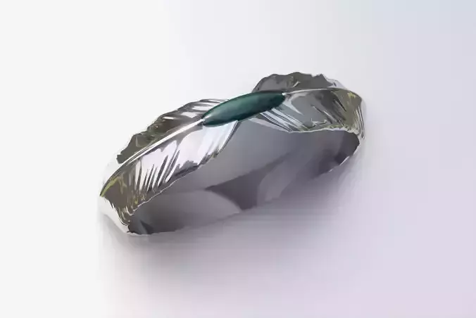 Smooth ring with oval stone