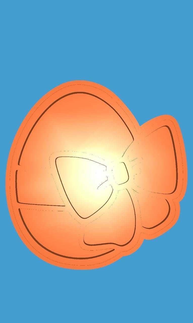 MakeIT Easter Cookie Cutter Collection Egg With Bow With Frame 3D model_6