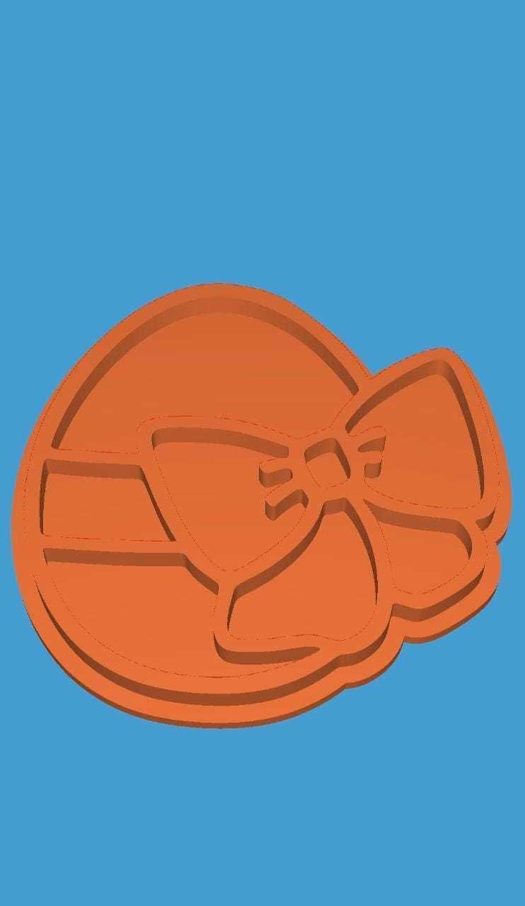MakeIT Easter Cookie Cutter Collection Egg With Bow With Frame 3D model_8