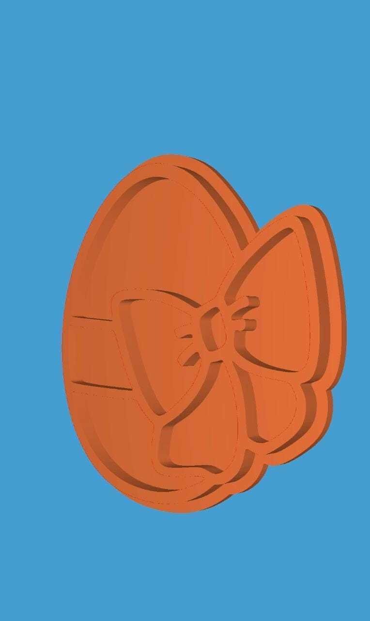 MakeIT Easter Cookie Cutter Collection Egg With Bow With Frame 3D model_9