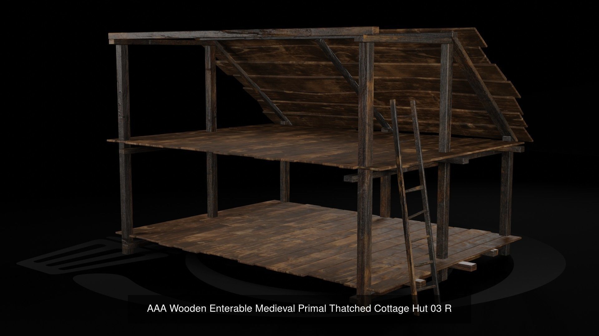 AAA Wooden Enterable Medieval Primal Hut Collection 03 R _13