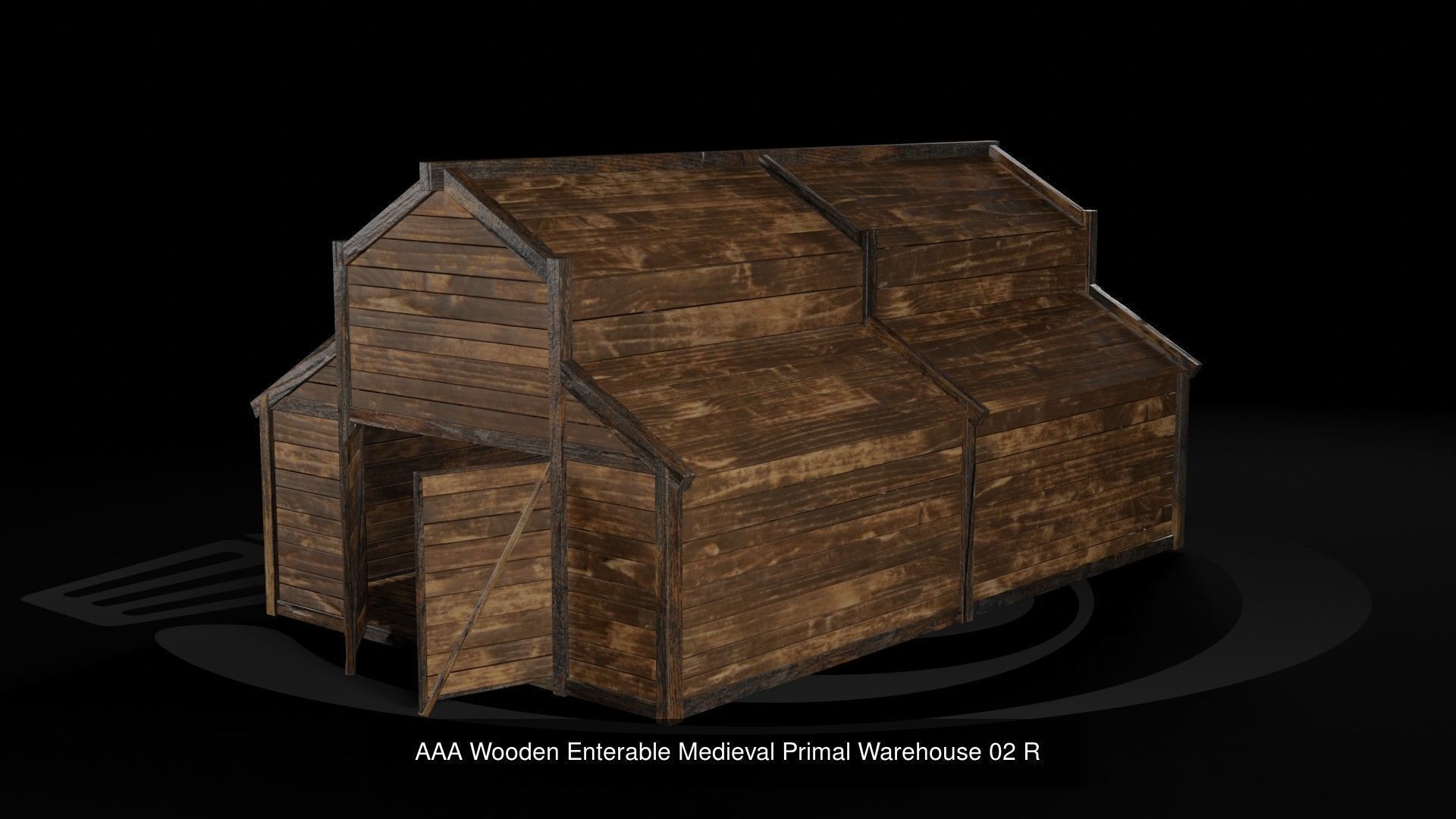AAA Wooden Enterable Medieval Primal Hut Collection 03 R _27