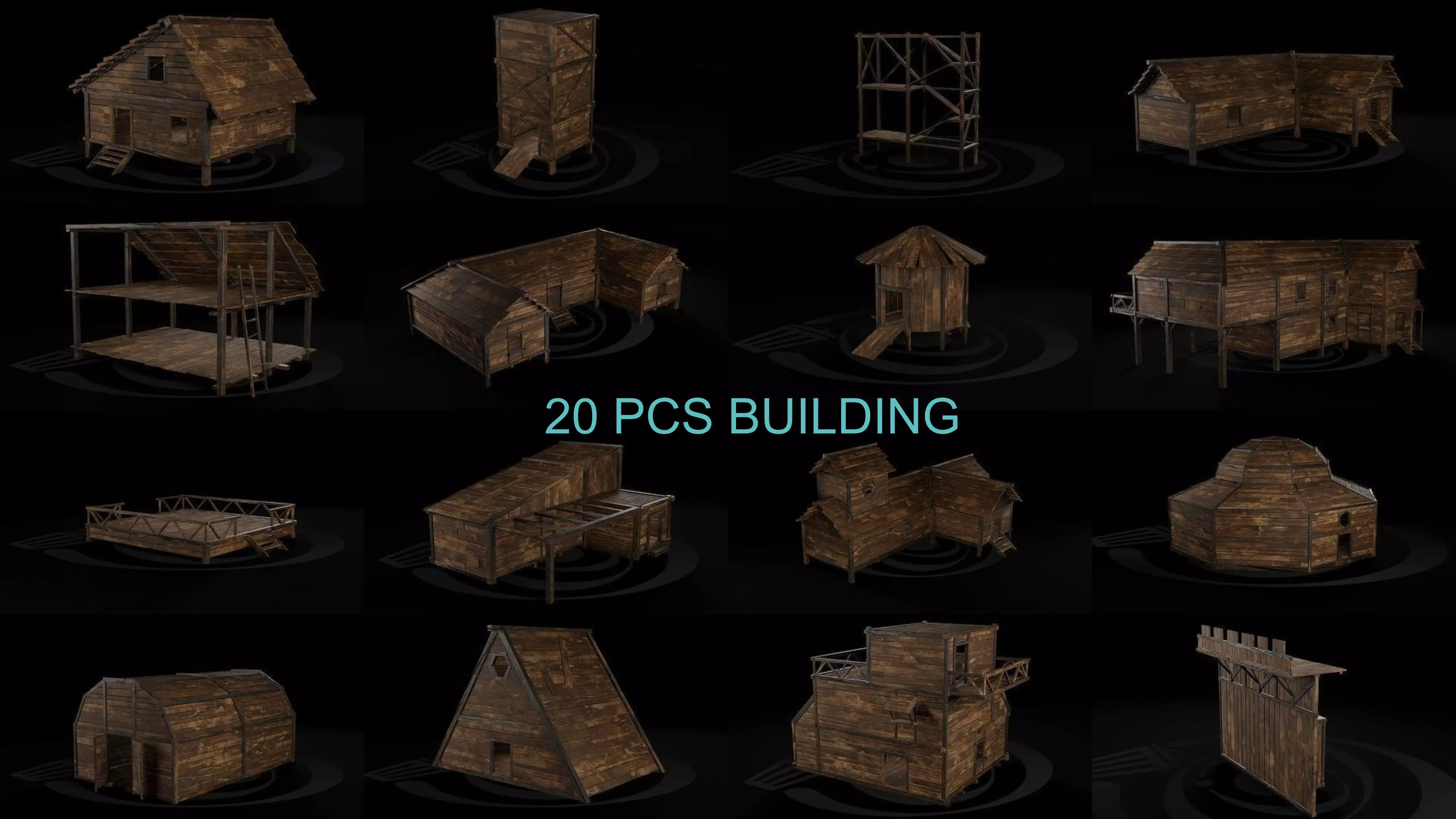 AAA Wooden Enterable Medieval Primal Hut Collection 03 R _0