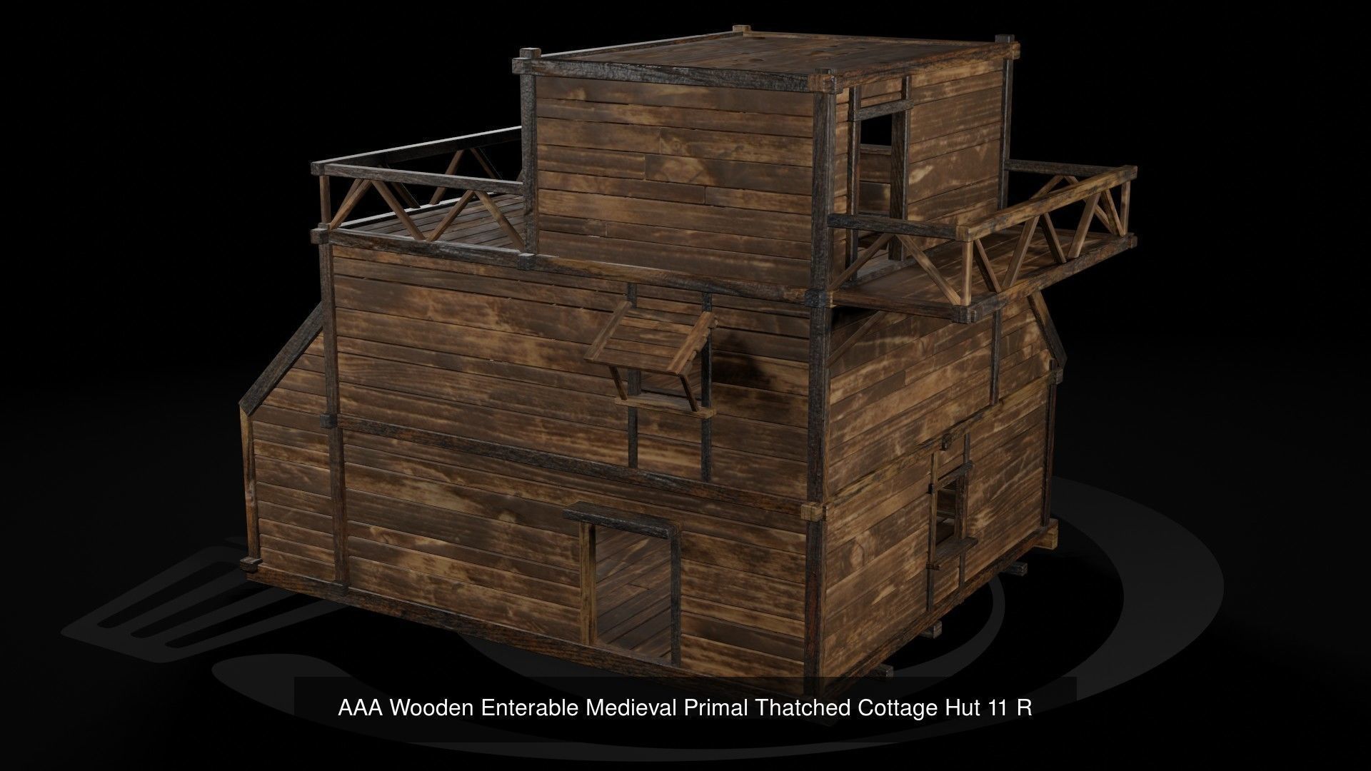 AAA Wooden Enterable Medieval Primal Hut Collection 03 R _23