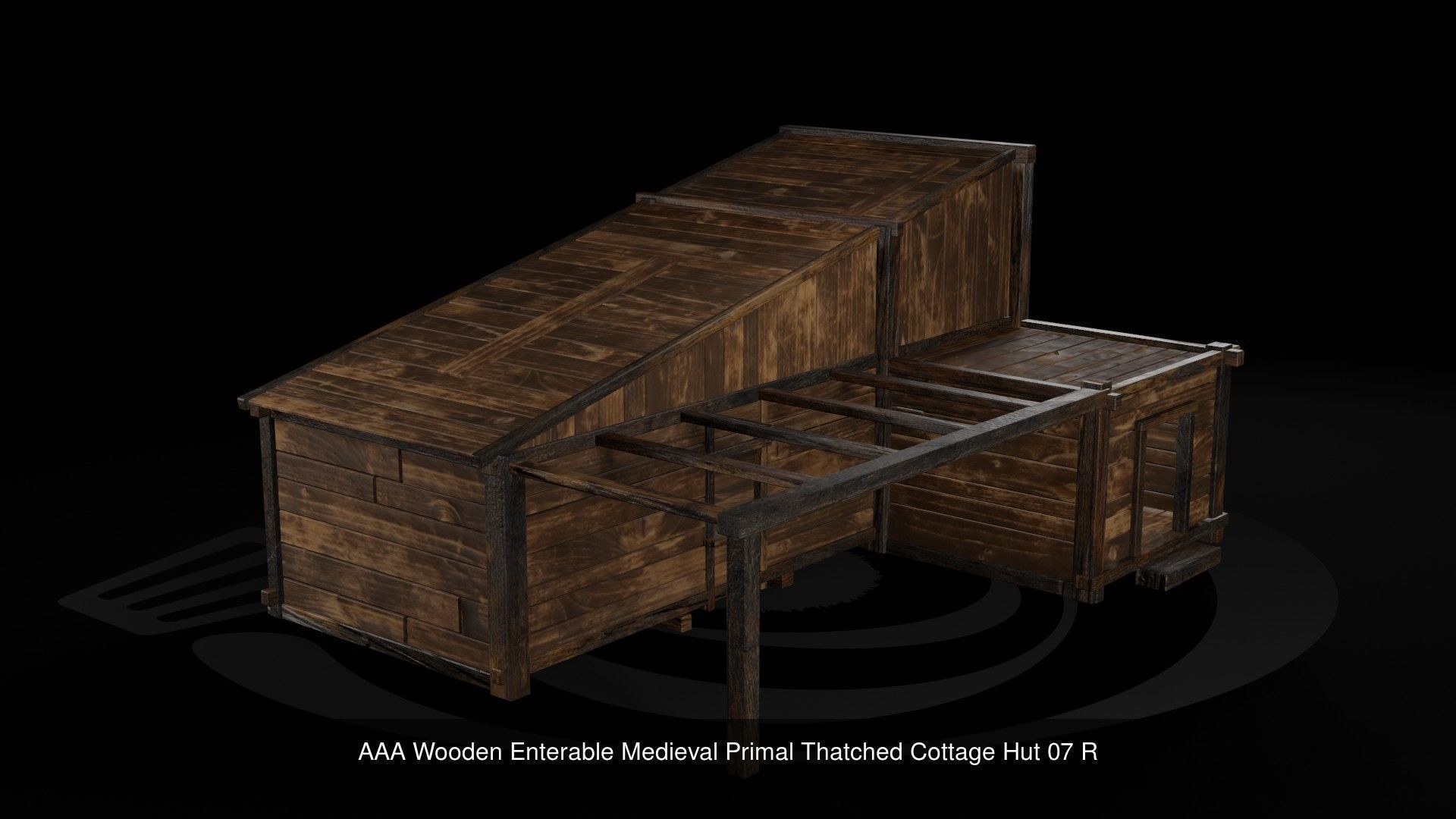 AAA Wooden Enterable Medieval Primal Hut Collection 03 R _18
