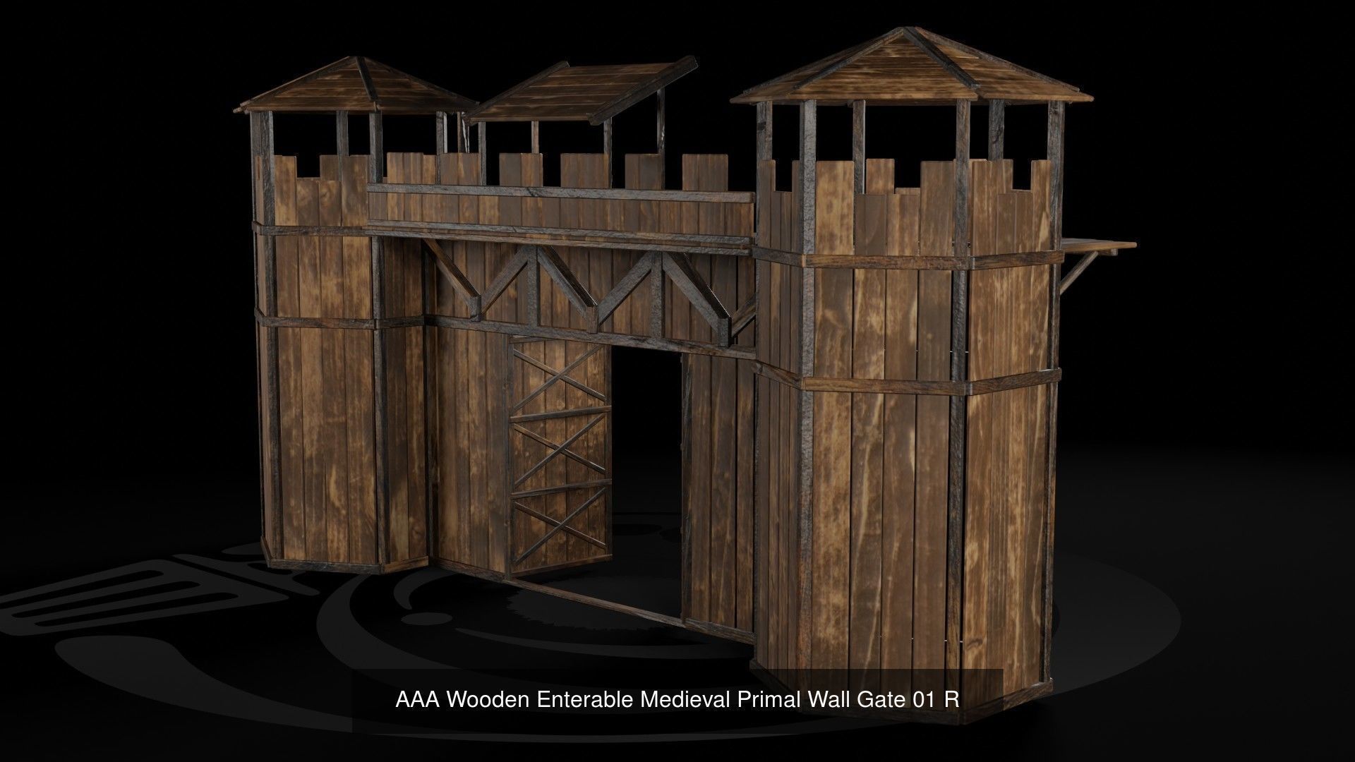 AAA Wooden Enterable Medieval Primal Hut Collection 03 R _26