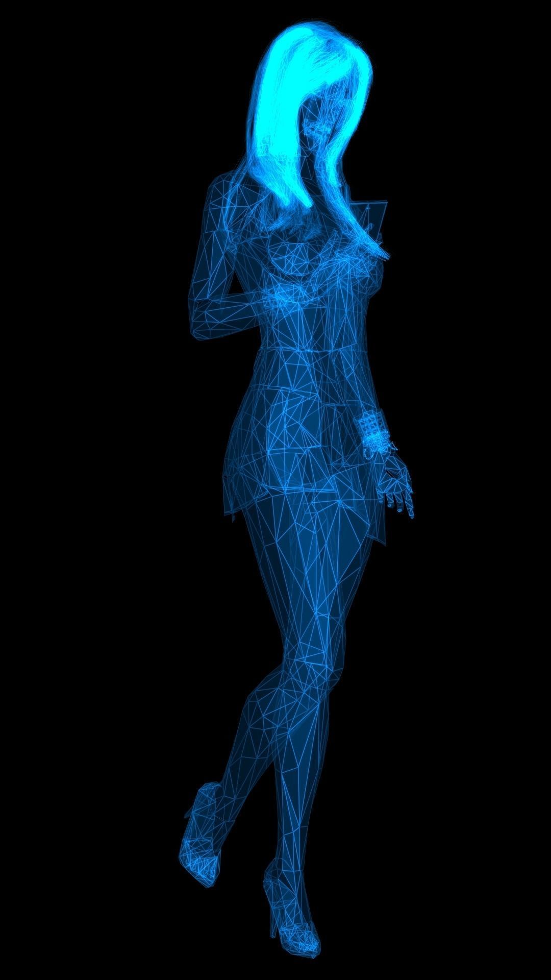 Low-Poly Woman Walking - Free Sample Free low-poly 3D model_7