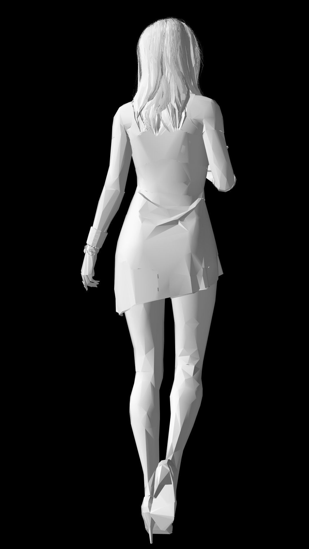 Low-Poly Woman Walking - Free Sample Free low-poly 3D model_5