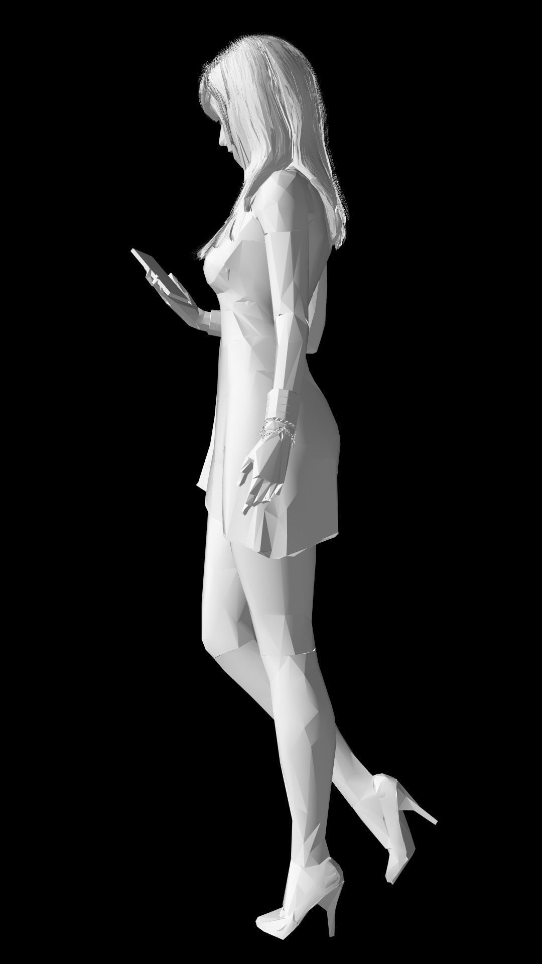 Low-Poly Woman Walking - Free Sample Free low-poly 3D model_6