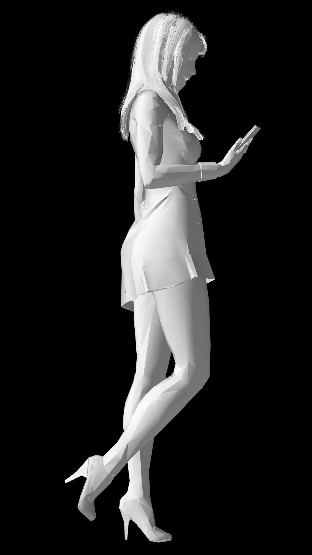 Low-Poly Woman Walking - Free Sample Free low-poly 3D model_4