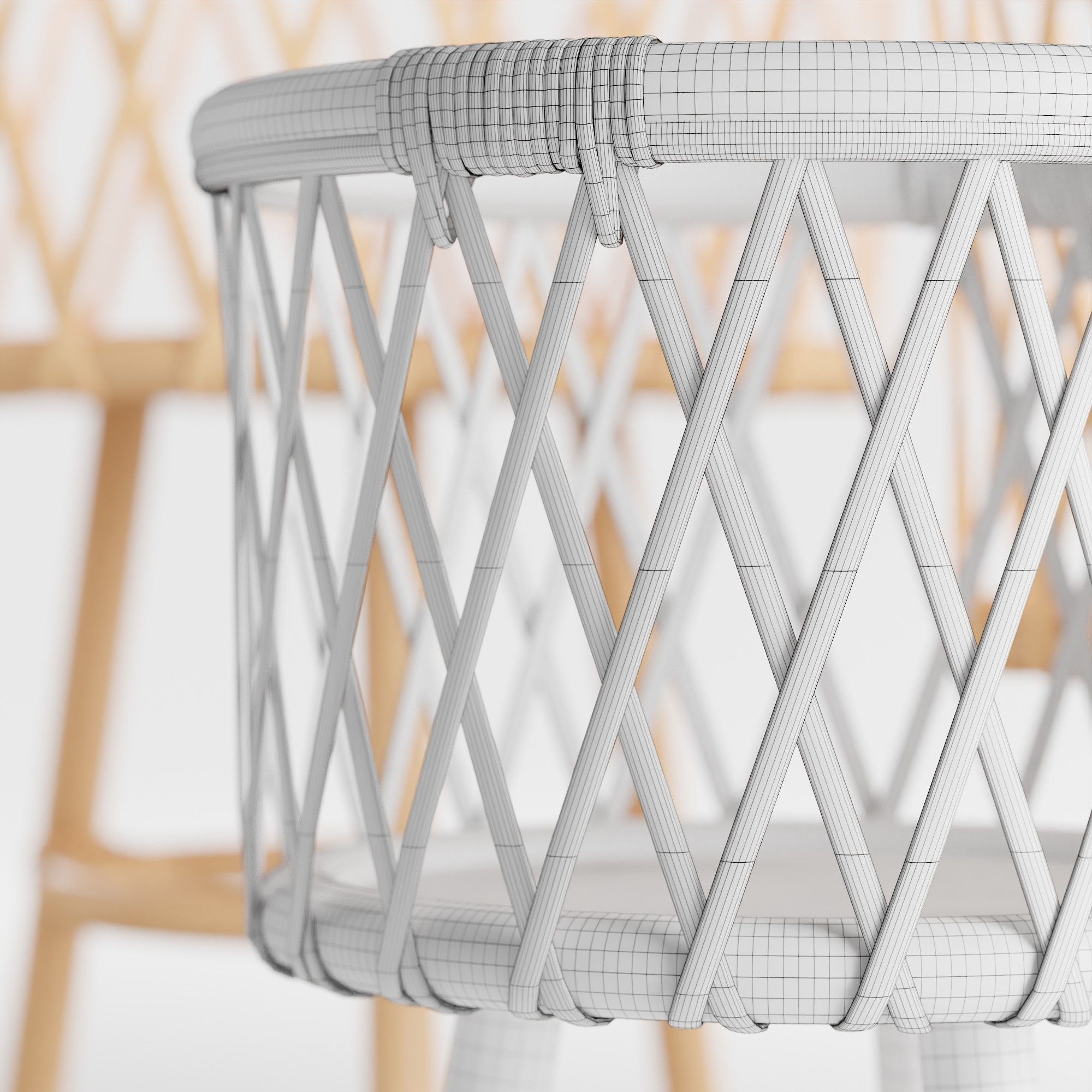 Rattan Standing Planter 3D model CGTrader