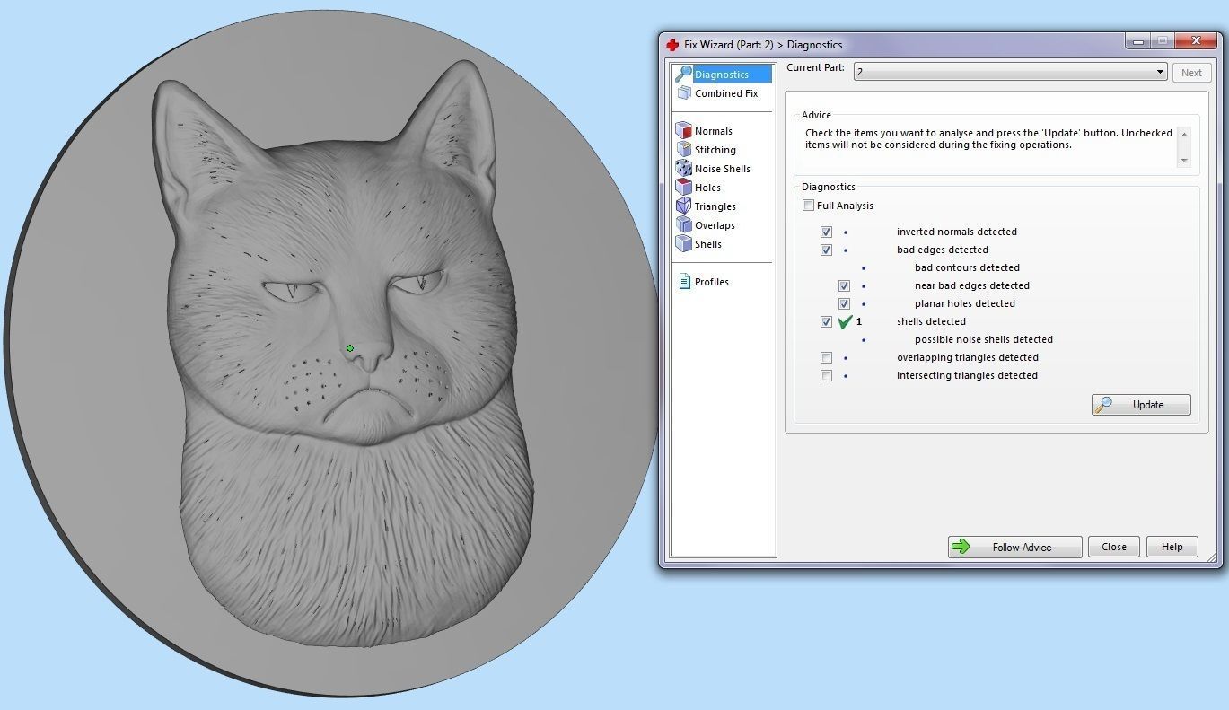sad and angry cat bas-relief 3D print model_8