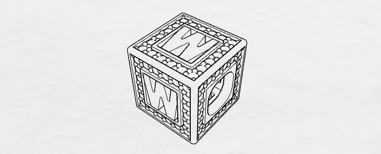 Baby Block Charm - W 3D print model_0