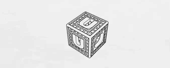 Baby Block Charm - U