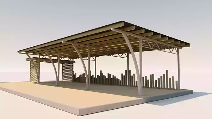 Car parking Low-poly 3D model