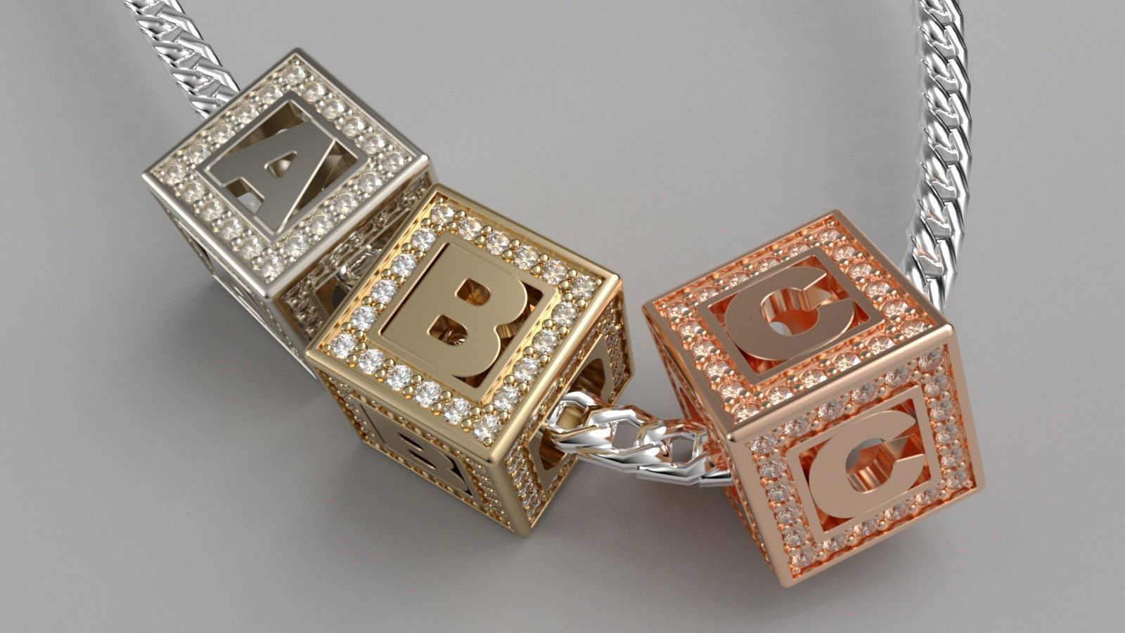 Baby Block Charm - T 3D print model_2