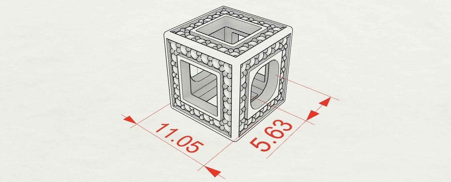 Baby Block Charm - T 3D print model_4