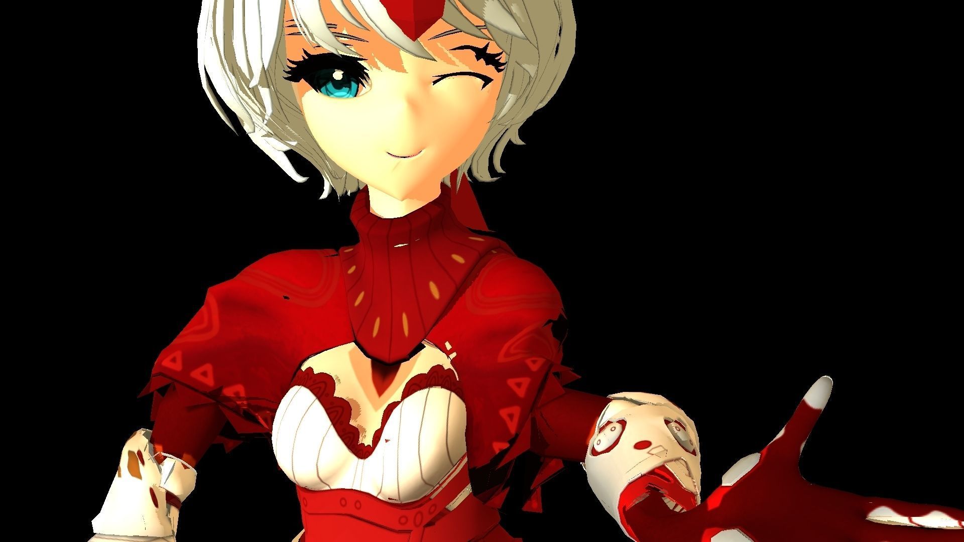 Anime Character Free low-poly 3D model_1