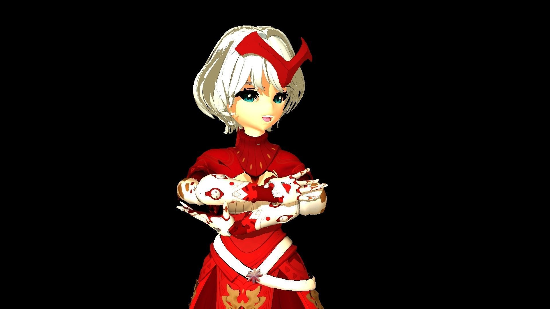 Anime Character Free low-poly 3D model_2