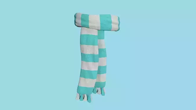 White Blue Scarf - Character Design - Clothing Costume
