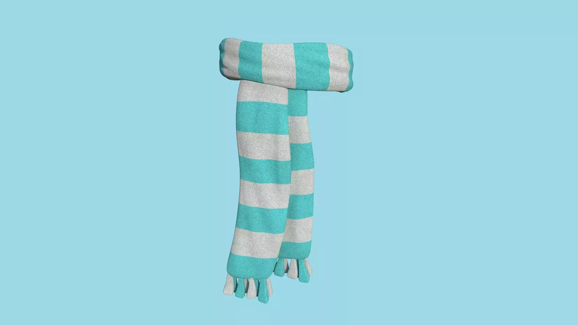 White Blue Scarf - Character Design - Clothing Costume Low-poly 3D model