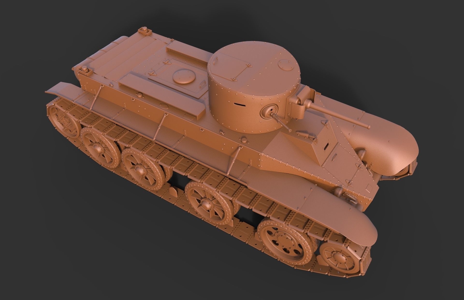 Soviet Tank BT-2 3D model_14